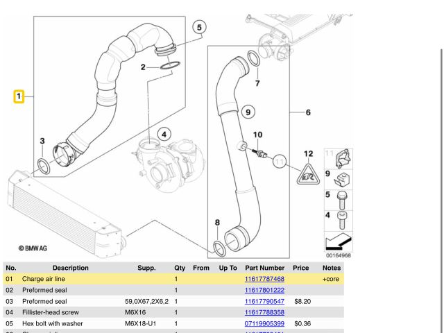 bontott BMW 5 E60 Turbócső