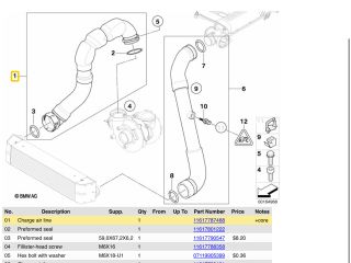 bontott BMW 5 E60 Turbócső