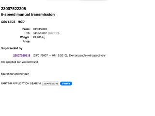 bontott BMW 5 E60 Váltó (Mechanikus)