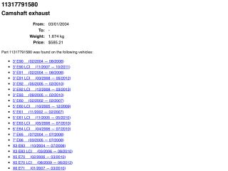 bontott BMW 5 E60 Vezérműtengely (Magában)