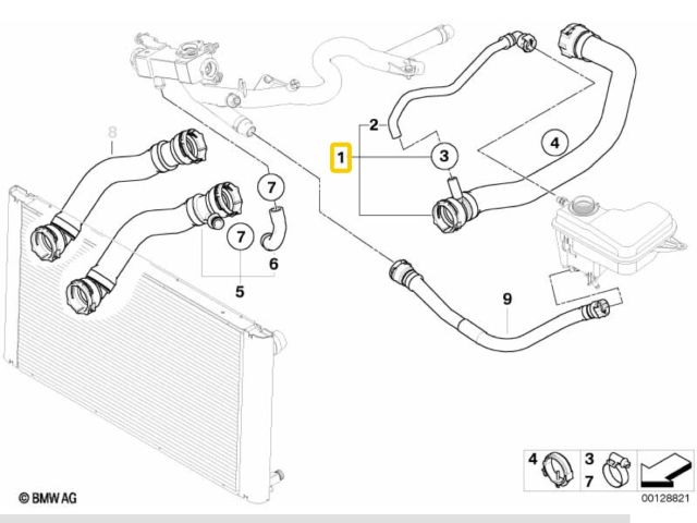 bontott BMW 5 E60 Vízcső