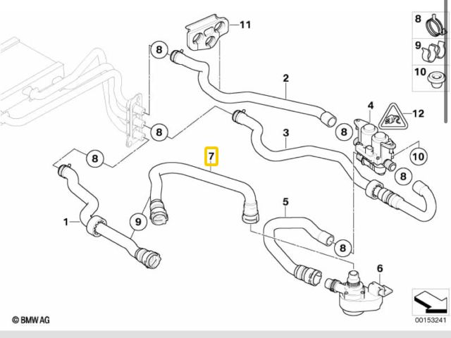 bontott BMW 5 E60 Vízcső