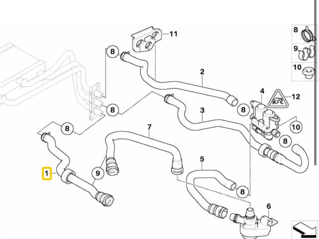 bontott BMW 5 E60 Vízcső
