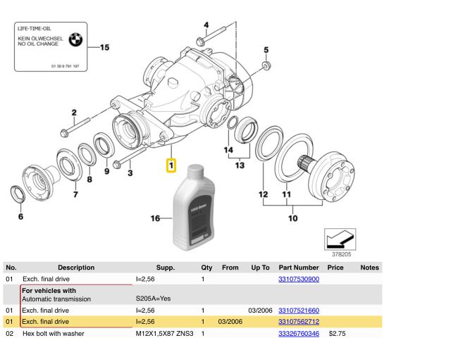 bontott BMW 5 E60 Hátsó Differenciálmű