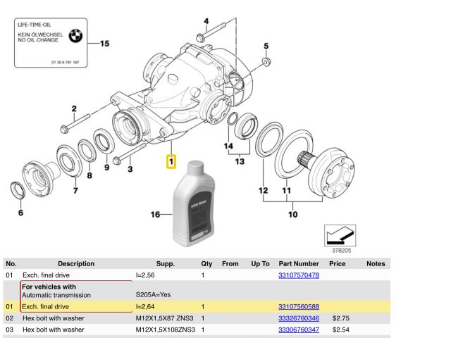 bontott BMW 5 E60 Hátsó Differenciálmű