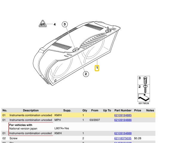 bontott BMW 5 E60 Kilométeróra