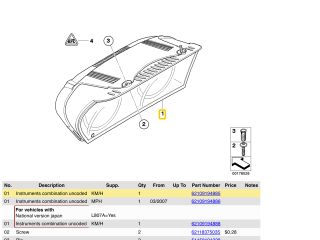 bontott BMW 5 E60 Kilométeróra