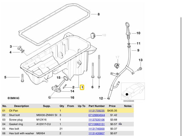bontott BMW 5 E60 Olajteknő