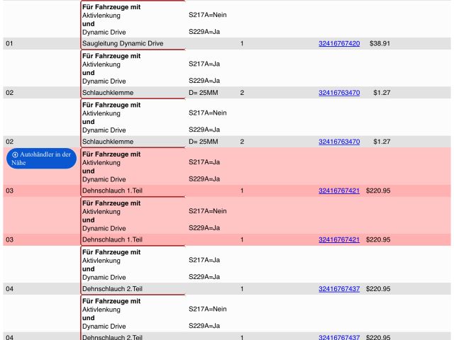 bontott BMW 5 E60 Szervócső