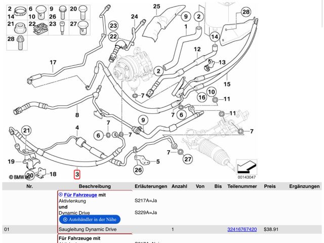bontott BMW 5 E60 Szervócső