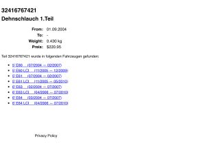 bontott BMW 5 E60 Szervócső