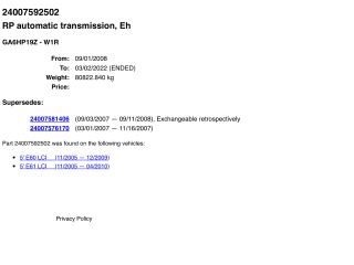 bontott BMW 5 E60 Automata Váltó