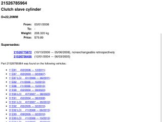 bontott BMW 5 E60 Kuplung Munkahenger