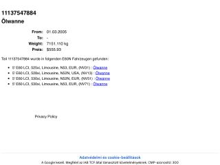 bontott BMW 5 E60 Olajteknő