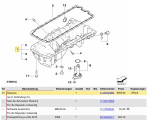 bontott BMW 5 E60 Olajteknő