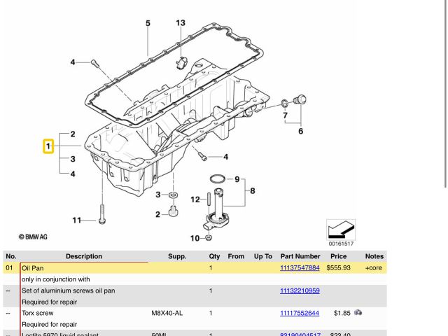 bontott BMW 5 E60 Olajteknő