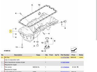 bontott BMW 5 E60 Olajteknő
