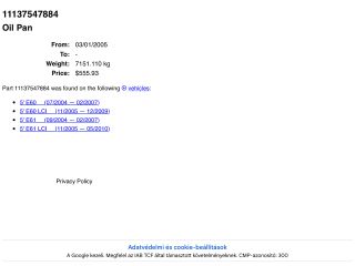 bontott BMW 5 E60 Olajteknő