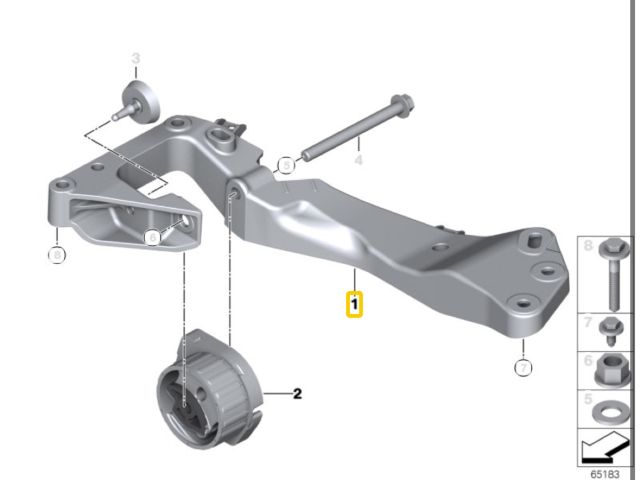 bontott BMW 5 E60 Váltó Tartó Bak (Pozíciófüggetlen)
