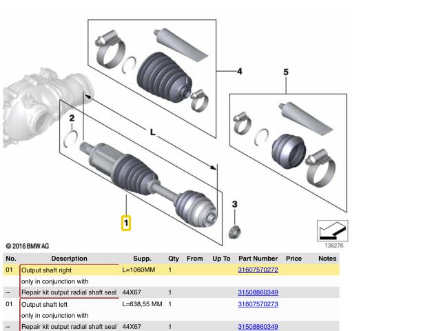 bontott BMW 5 E60 Jobb Féltengely