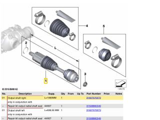 bontott BMW 5 E60 Jobb Féltengely