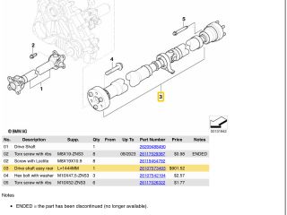bontott BMW 5 E60 Kardántengely