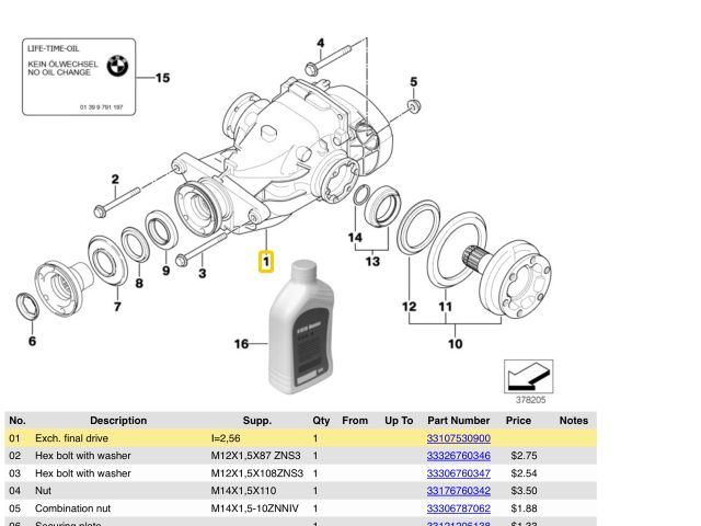 bontott BMW 5 E60 Hátsó Differenciálmű