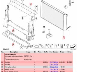 bontott BMW 5 E60 Hűtő Ventilátor(ok), Radiátor(ok) Szett