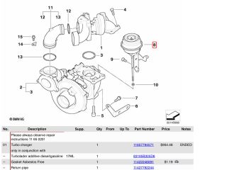 bontott BMW 5 E60 Turbó Vákum Szelep
