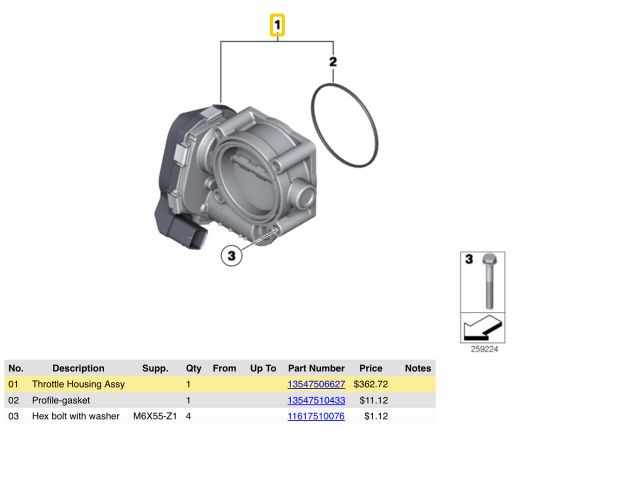 bontott BMW 5 E60 Fojtószelep (Elektromos)