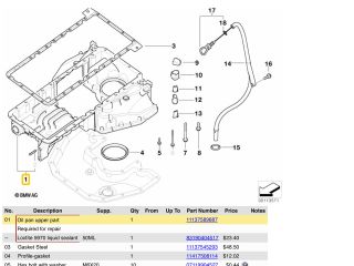 bontott BMW 5 E60 Olajteknő