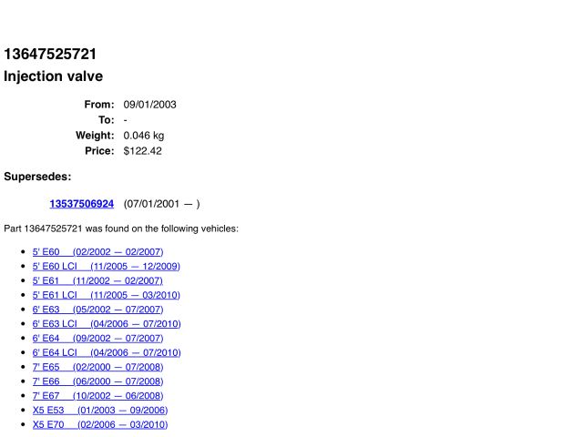 bontott BMW 5 E60 Porlasztó Sor / Híd