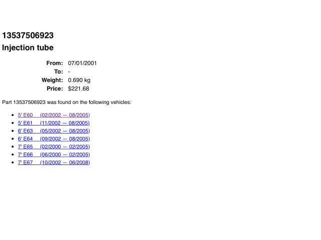 bontott BMW 5 E60 Porlasztó Sor / Híd