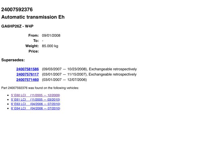 bontott BMW 5 E60 Automata Váltó
