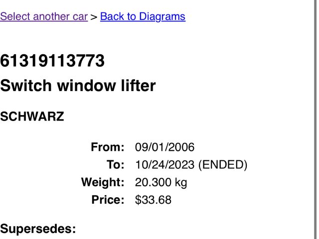 bontott BMW 5 E60 Ablakemelő Kapcsoló (Pozíciófüggetlen)