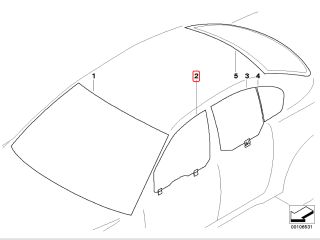 bontott BMW 5 E60 Bal első Ablak
