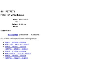 bontott BMW 5 E60 Bal első Negyed Karosszéria Csomag