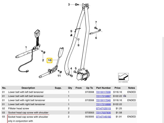bontott BMW 5 E60 Bal első Övfeszítő
