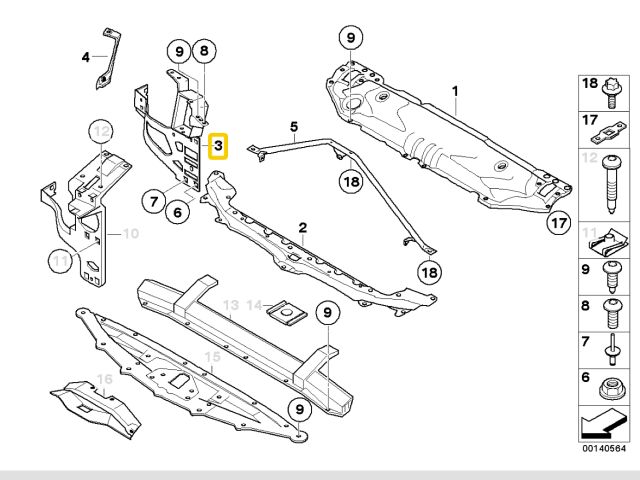 bontott BMW 5 E60 Bal Felső Homlokfal