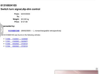 bontott BMW 5 E60 Bal Kormánykapcsoló Irányjelző