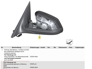 bontott BMW 5 E60 Bal Visszapillantó Tükör (Elektromos)