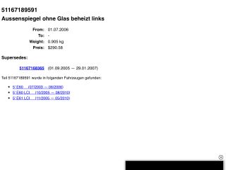 bontott BMW 5 E60 Bal Visszapillantó Tükör (Elektromos)