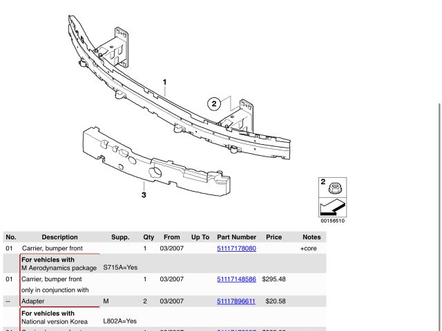 bontott BMW 5 E60 Első Lökhárító Merevítő (Fém)