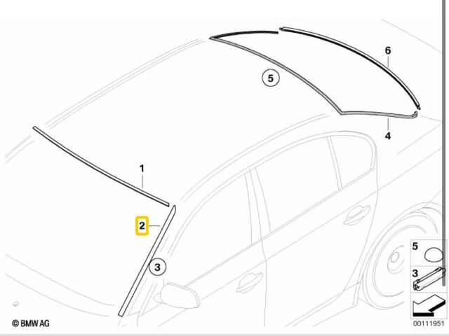 bontott BMW 5 E60 Első Szélvédő Jobb Díszléc