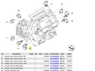 bontott BMW 5 E60 Fűtés Állító Motor