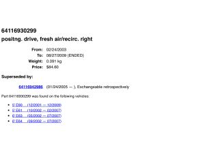 bontott BMW 5 E60 Fűtés Állító Motor