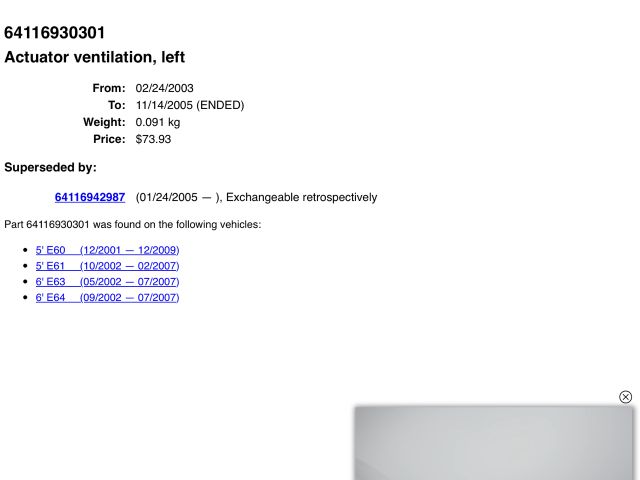 bontott BMW 5 E60 Fűtés Állító Motor