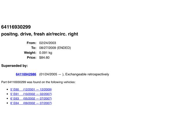 bontott BMW 5 E60 Fűtés Állító Motor