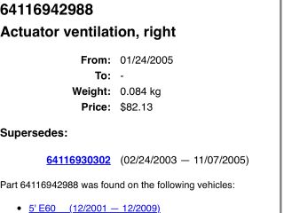 bontott BMW 5 E60 Fűtés Állító Motor