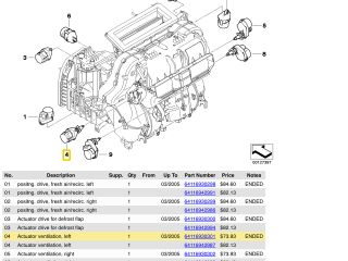 bontott BMW 5 E60 Fűtés Állító Motor